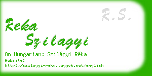 reka szilagyi business card